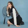 Eiaenlei Ar_Striped Half Zipper Knit Top