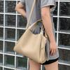Women Bucket Bag Large Capacity Fashionable PU Leather Lady Shoulder Handbag for Daily Travel Party Khaki Free Size