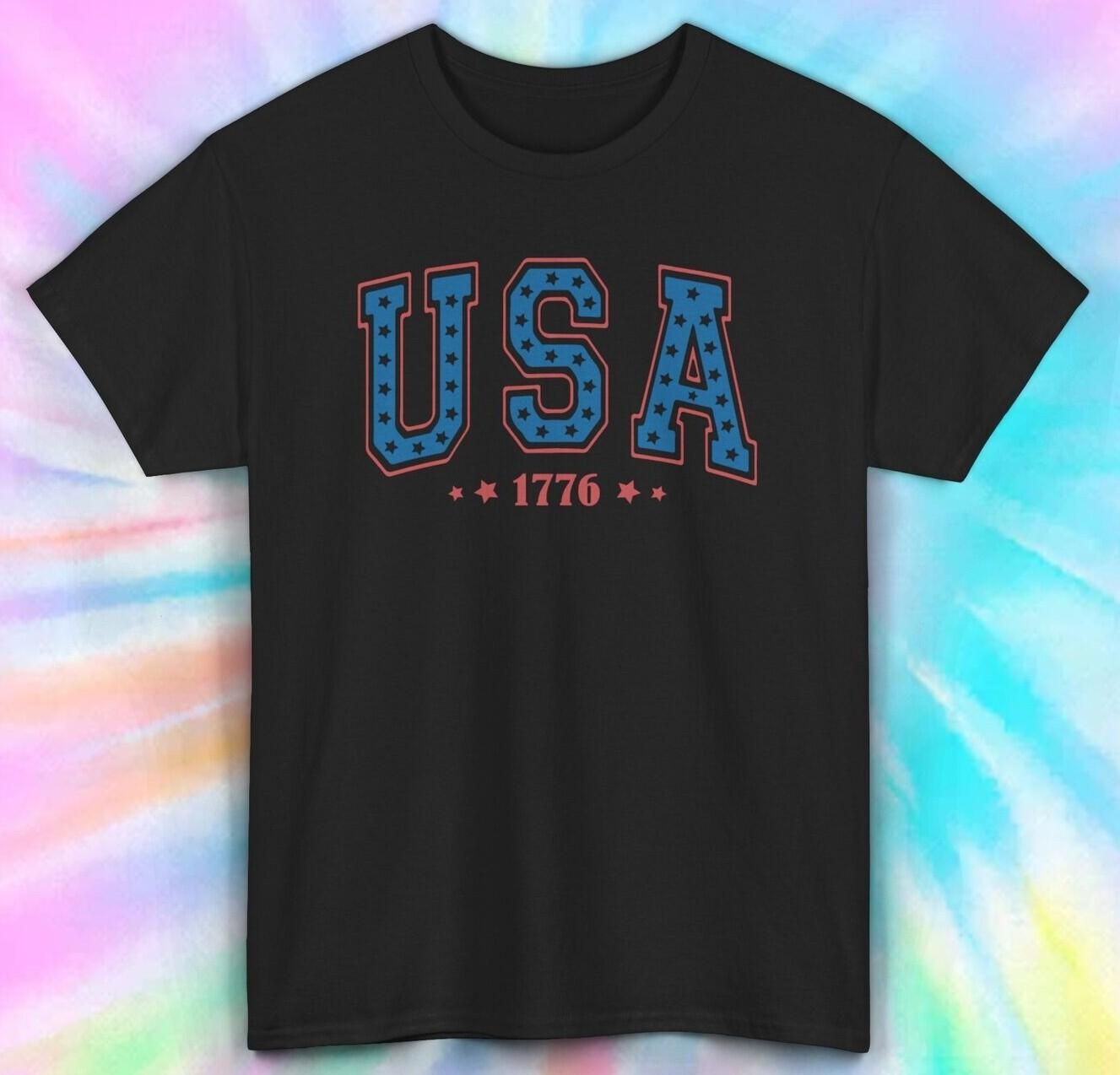Футболка США 1776 | Патриотическая футболка ко Дню независимости США | S-5XL 4XL