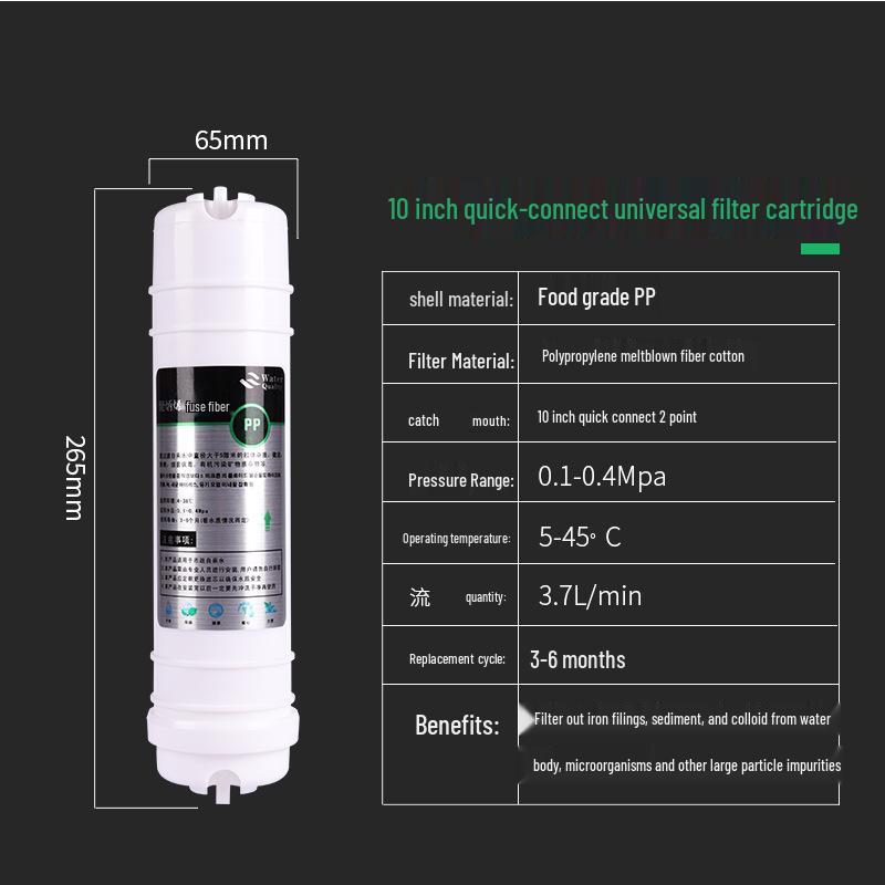 Korean Quick-Connect 10-Inch Water Purifier Filter Set: 5-Stage Ultrafiltration with PP Cotton & Activated Carbon Elements