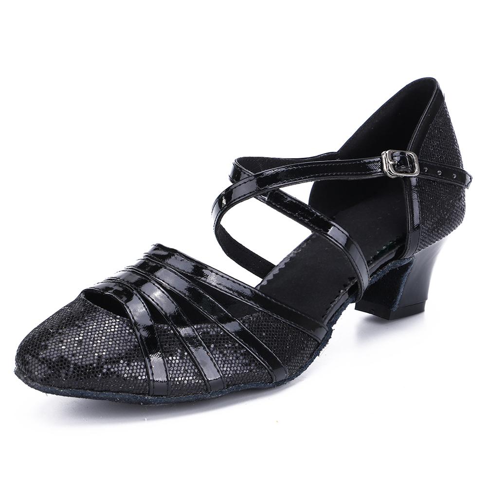 Sequins Women Latin Dance Shoes Waltz Salsa International Standard Dancing Shoes Heel 4cm Indoor