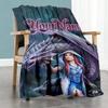 Gothic Illustrations Customize Your Name Blanket Multi-purpose Customizable Blanket Soft Warm Cozy Great for Picnics Office Chair Couch All-Season Use