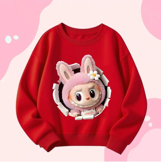 Spring and Autumn Boys' and Girls' Fashionable Round-neck Hoodie, Children's Long-sleeved Loose Hoodie Jacket