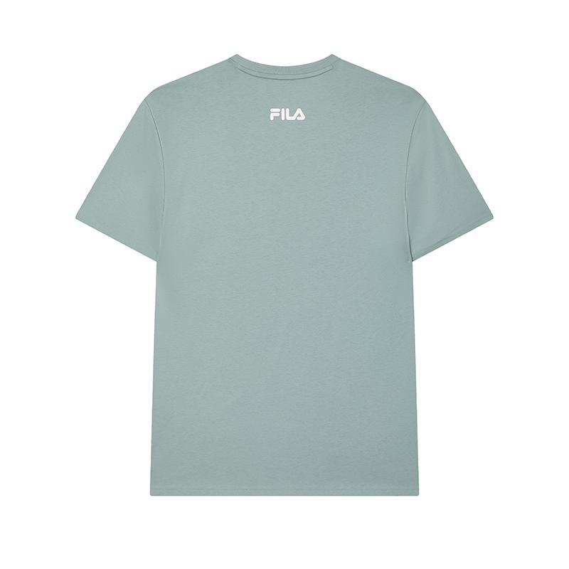 FILA Fashion Casual Knitted Short Sleeve T-Shirt Men tops Ice-Green Blue F11M519104FLG