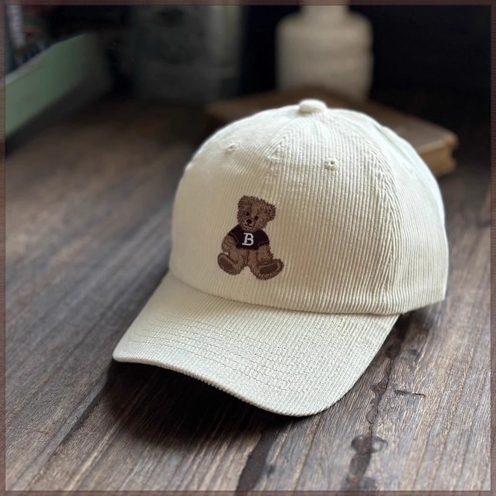 Warme Cord-Baseballkappe im koreanischen Stil mit breiter Krempe für Herbst und Winter