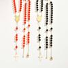 Vnox Long Acrylic Beads Chain Rosary Necklace For Women Men, Stainless Steel Virgin Mary Small Cross Pendant, Gifts To Her