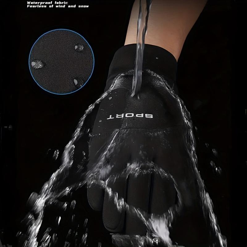 Men's Winter Cycling Gloves - Touchscreen Compatible, Waterproof Knit Fabric with Non-Slip Grip, Hand Washable