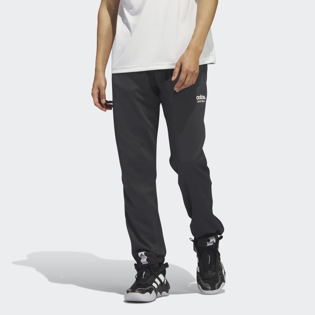 Adidas Basketball Select Pants With Letter Logo Print And Elastic Waist Men Sports Pants Carbon-Black IL2182
