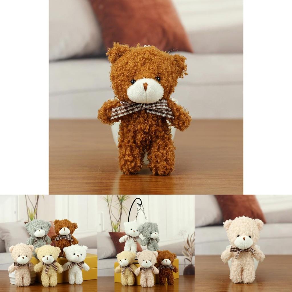 Charming Miniature Teddy Bear Plush Toy Pendant Soft Short Fur Animal Gift