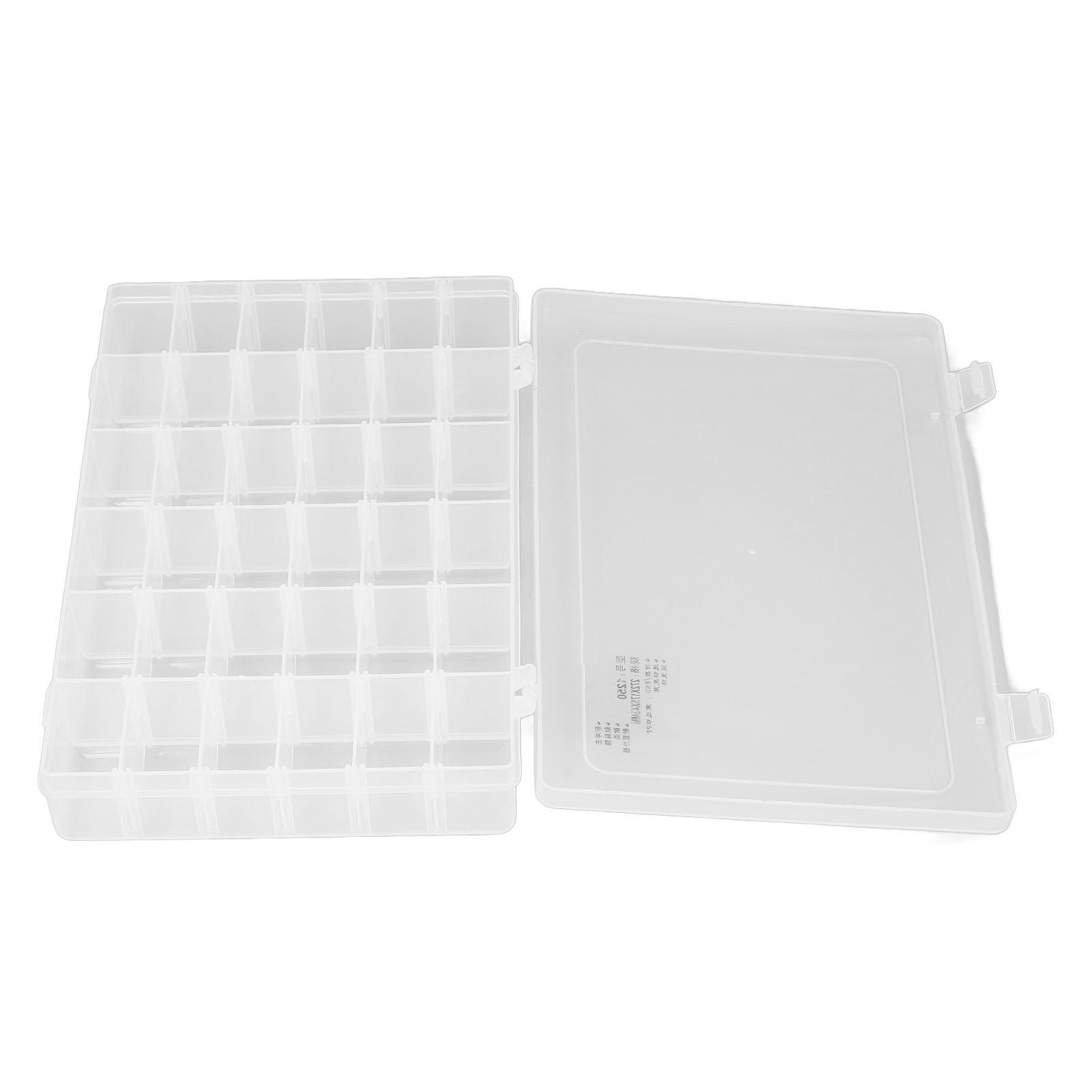 

Коробка для деталей 36 ячеек Регулируемые перегородки Прозрачные многофункциональные контейнеры для хранения бисера для рукоделия