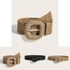 Retro Ethnic Pp Grass Braid Belt With D Shape Buckle For Festival Dresses And Fashion Outfits