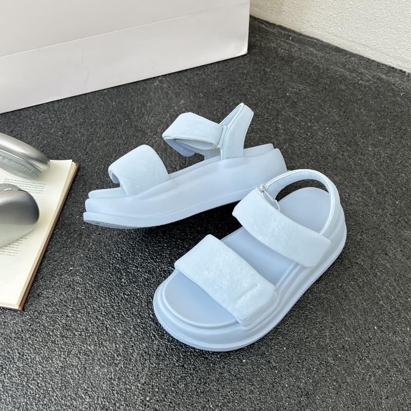 

Sandals women s summer thick soles increase without tiring feet, new outer slippers Velcro women s shoes 41 синий