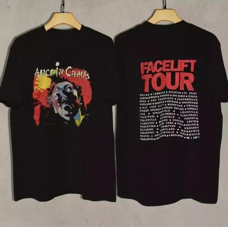 

1990 Alice In Chains Facelift Tour Винтажная футболка унисекс с двусторонним принтом в стиле ретро 90-х 3XL