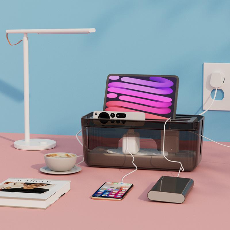Desktop Data Cable Storage Box Socket Data Cable Storage Rack Wire Sorting Box Household Storage Boxes Bins Organization