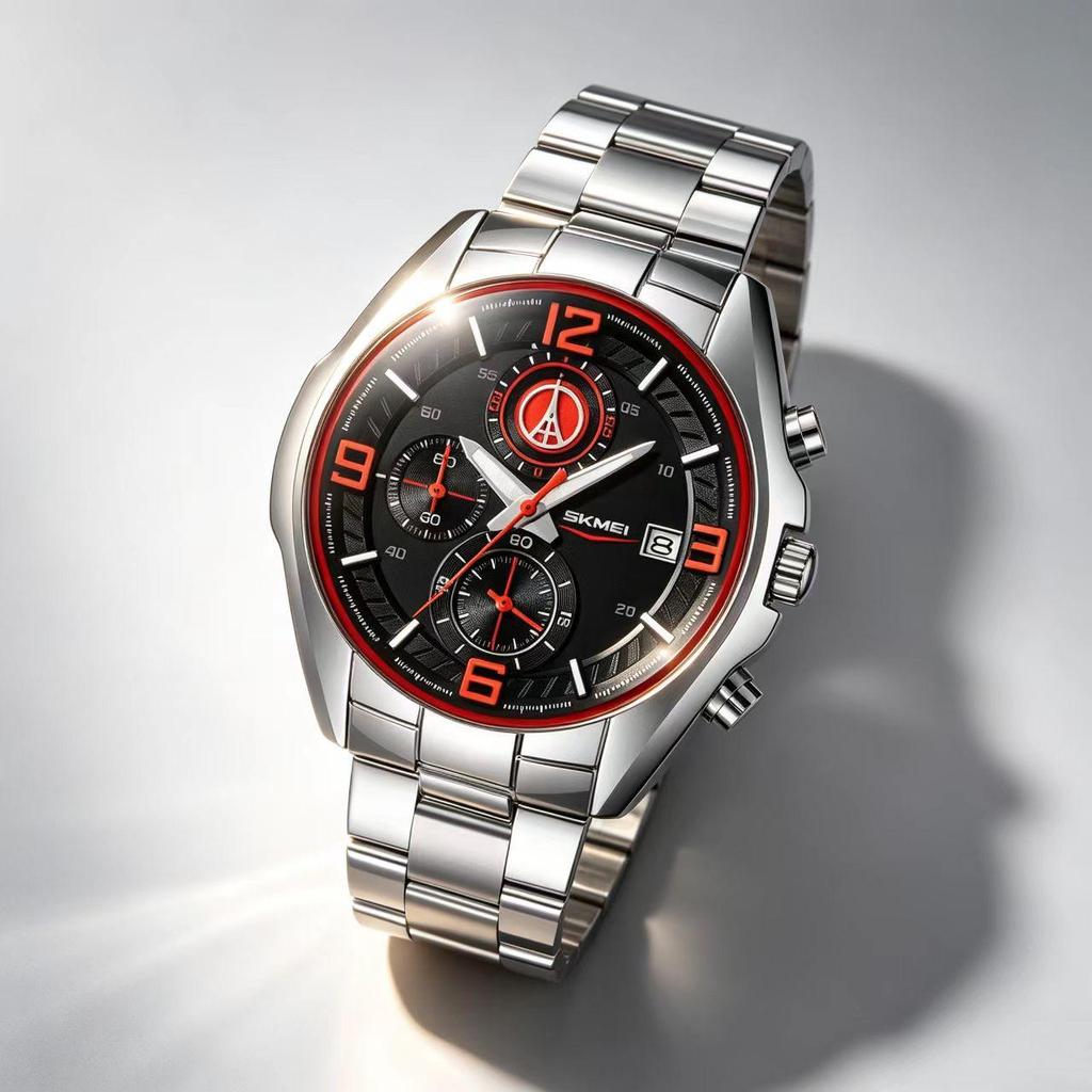 Men's Quartz Watch SKMEI Racing Chronograph Stainless Steel 9346
