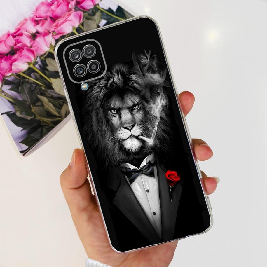 For Samsung Galaxy A12 Case Transparent Cover Fashion Flower Slim Soft TPU Phone Case For Samsung A12 SM-A125F M12 F12 A 12 Capa