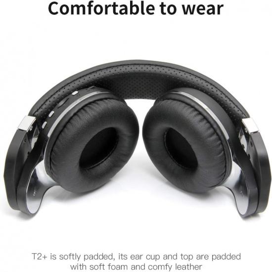 Bluedio T2 Plus Turbine Wireless Bluetooth Headphones with Mic/Micro SD Card Slot/FM Radio (Black)