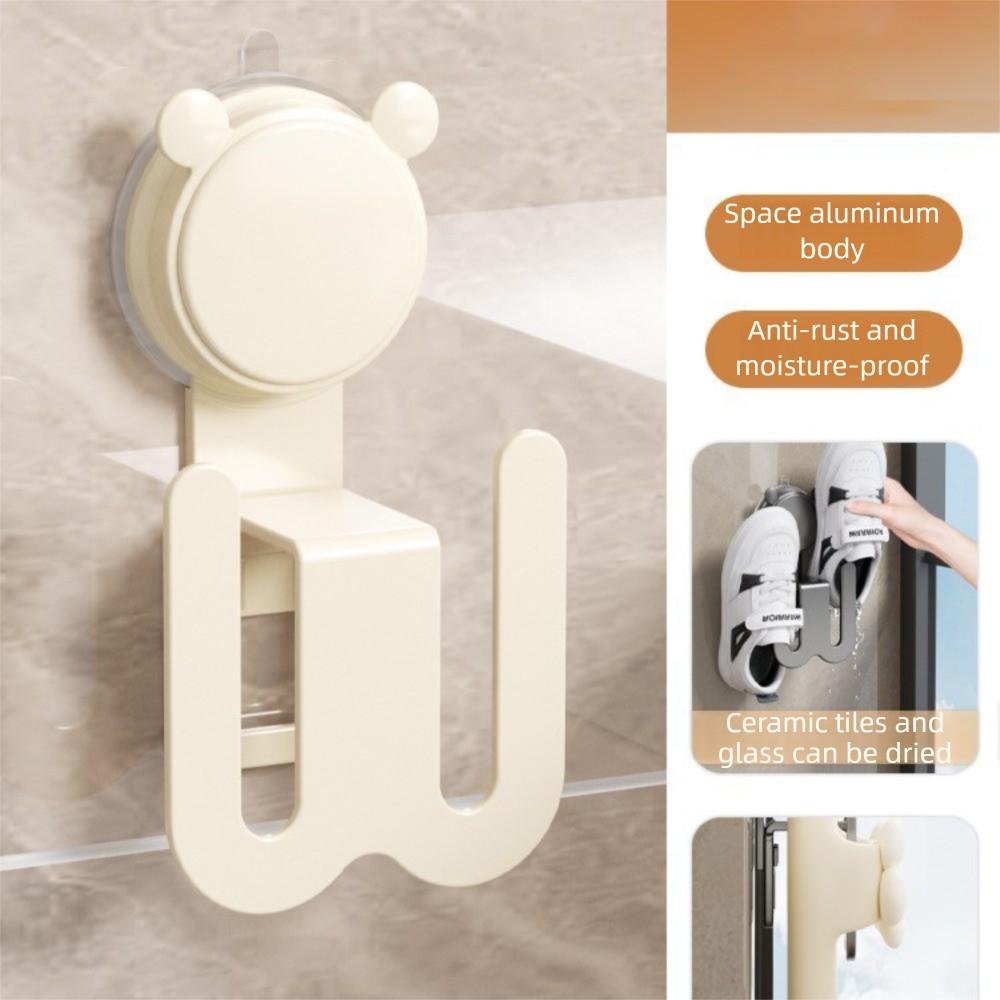 

Настенная полка для хранения тапочек, не требующая сверления, нержавеющая полка для тапочек, U-образная, экономящая место, полка для хранения обуви, ванная комната белый