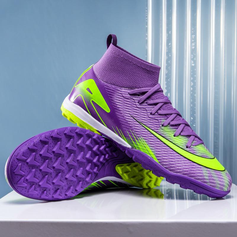 Popular World Cup Thorn Football Shoes Men's High-top Students Long Nails Broken Nails Competition Football Shoes