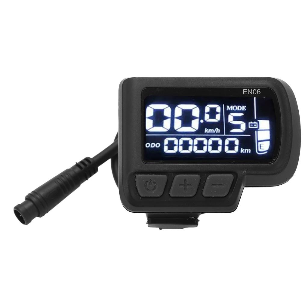EN06 LCD Fahrrad-Display Meter Tacho mit Lichtanschluss 6-polig Wasserdichtes Kabel 24V 36V 48V 60V Elektrofahrrad Display Panel für 22,2mm Lenker