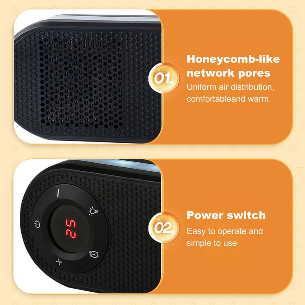 Wall Mounted Space Heater 2 Modes Quick Heat Household Warmer Winter Electric Heater 180 Degree Rotatable Silent for Indoor
