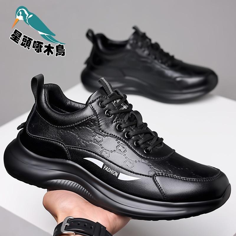 Star-headed Woodpecker Men's Shoes Spring and Autumn New Retro Leather Shoes Men's Soft-soled Sports Men's Shoes