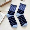 Sock Children's Cotton Summer and Spring Odor-resistant Mid-length Socks with Trendy Stripes, Long Socks, Summer Lightweight Pile-up Socks