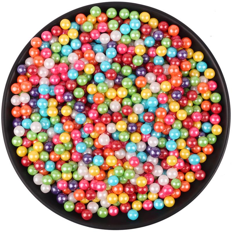 Decorações de Bolo de Pérolas de Açúcar Brancas, Douradas e Prateadas - Bolinhas Redondas para Confeitaria, Sorvete e Panificação - Pérolas de Açúcar Coloridas Mistas em Forma de Agulha.