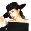 Hepburn Style Women's Wool Fedora - French Flat Top with Large Brim for Autumn & Winter