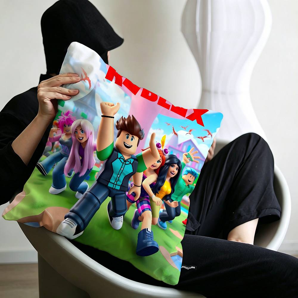 Hot Game R-Robloxs-X Cool Pillow Covers Cartoon Sofa Decorative Home Double-sided Printing Short Plush Cute Cushion Cover