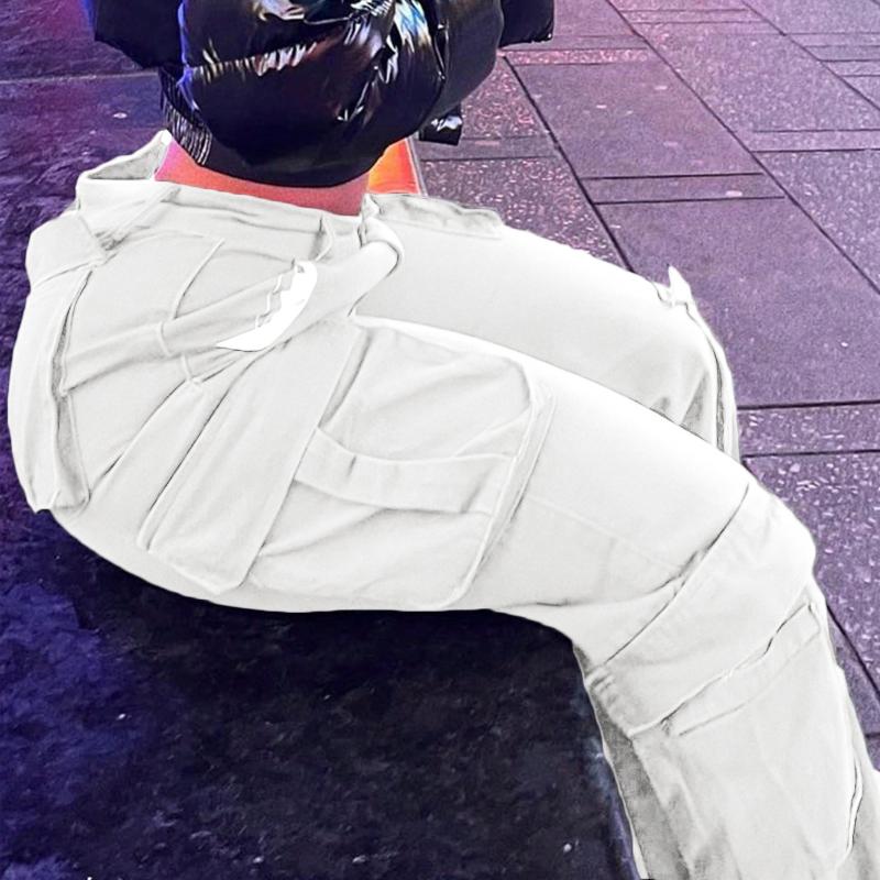 High Waist Fashionable Streetwear Style Women's Jeans Casual Trousers Trendy Workwear Long Pants Comfortable Fit Denim Trousers