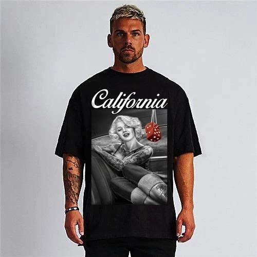 California street style Marlin Monroe black t shirt 100% silk screen XL