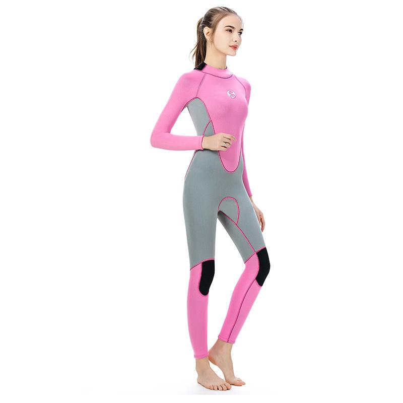 SLINX Women's 3mm Full Body Wetsuit - Long Sleeve, Long Pants, Sun Protection for Surfing and Swimming