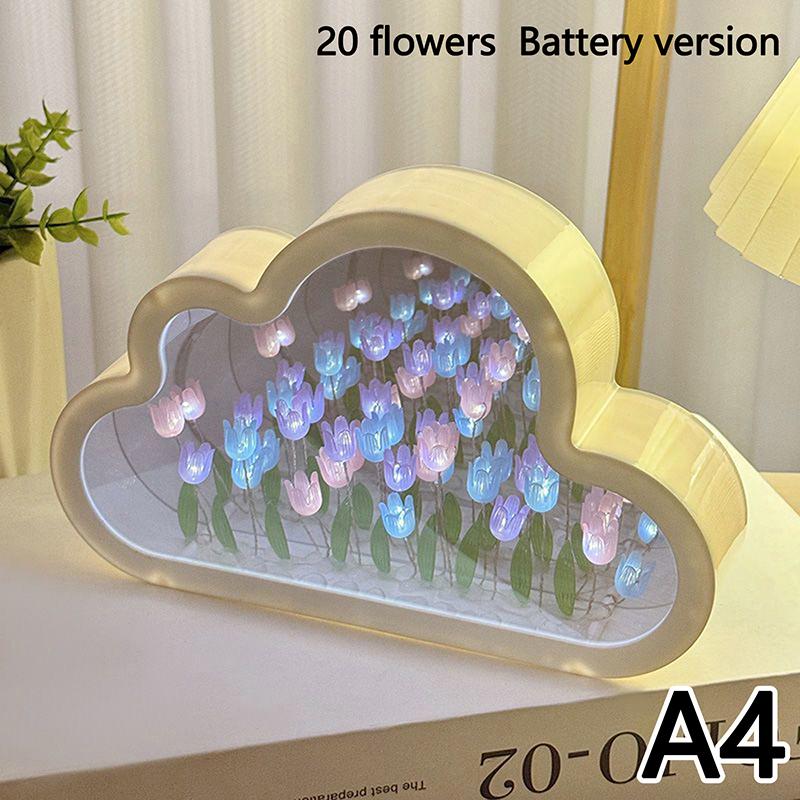 

Ручная работа цветок тюльпана морская ночная атмосфера лампа облака тюльпан лампа светодиодный ночник зеркало настольная лампа спальня декор светильники