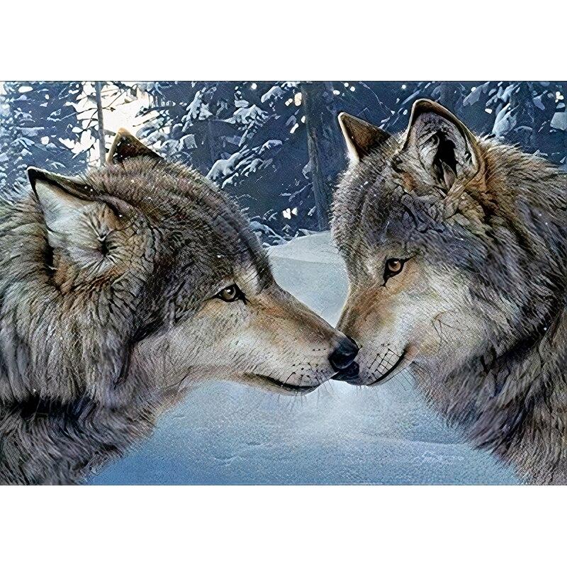 

Новый 5D DIY алмазная живопись Снежный волк Алмазная вышивка животных вышивка крестиком полная круглая дрель ремесла домашний декор художественный подарок Full Round 40x50CM