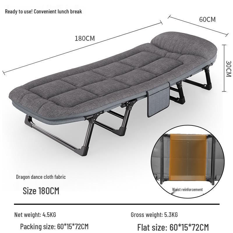 Portable Single Folding Nap Cot and Recliner for Office or Home Use