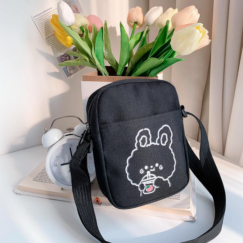 

2024 Женская холщовая сумка кроссбоди в корейском стиле с цветными блоками - Универсальная студенческая сумка через плечо