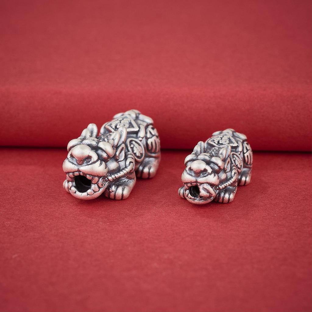 S999 Sterling Silver Five Blessings Pixiu Beads DIY Bracelet for Wealth