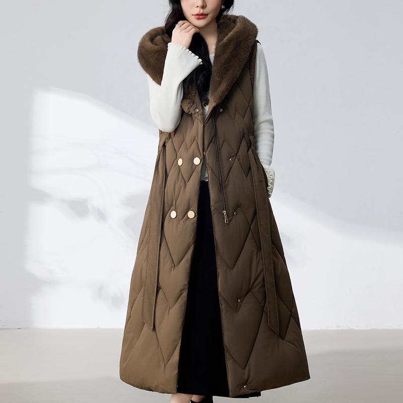 Sleeves Detachable Fashion Woman Parkas Winter Long Coats With Belt Hooded Thick Female Jackets