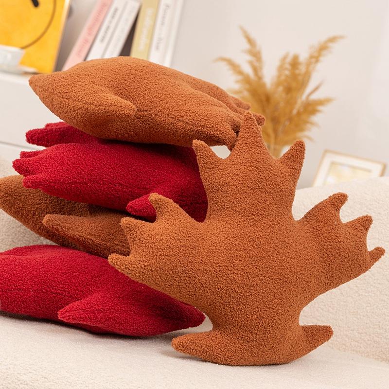 Maple Leaf Pillow Artificial Plants Leaves Soft Stuffed Plush Hugging Pillow Home Sofa Cushion Harvest Festival Warm Birthday