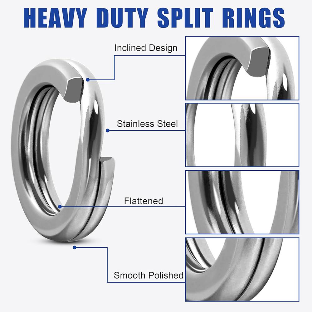 170Pcs Fishing Treble Hooks Kit High Carbon Steel Treble Hook Strong Sharp Round Bend Fishing Triple Hooks with Split Rings