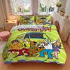 3-teiliges Scooby Doo Mystery Machine Bettwäsche-Set (1 Bettbezug + 2 Kissenbezüge Ohne Kissenkern), Hochauflösender Druck für Zuhause und Wohnheim.F