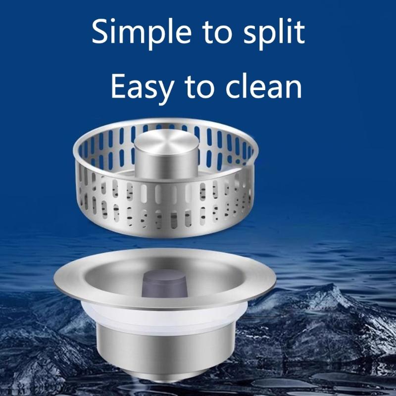 Upgrades Drain Filter with Strong Metal Construction Push Style Sink Strainer Fast drain Sink Accessories For Kitchen