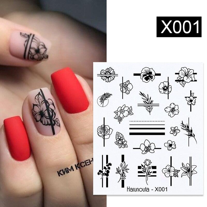 1pc 3D Nail Stickers Spring Summer Natural Flower Leaves Simulation Dried Flower Dragonfly Nail Applique Water Slides Decoration