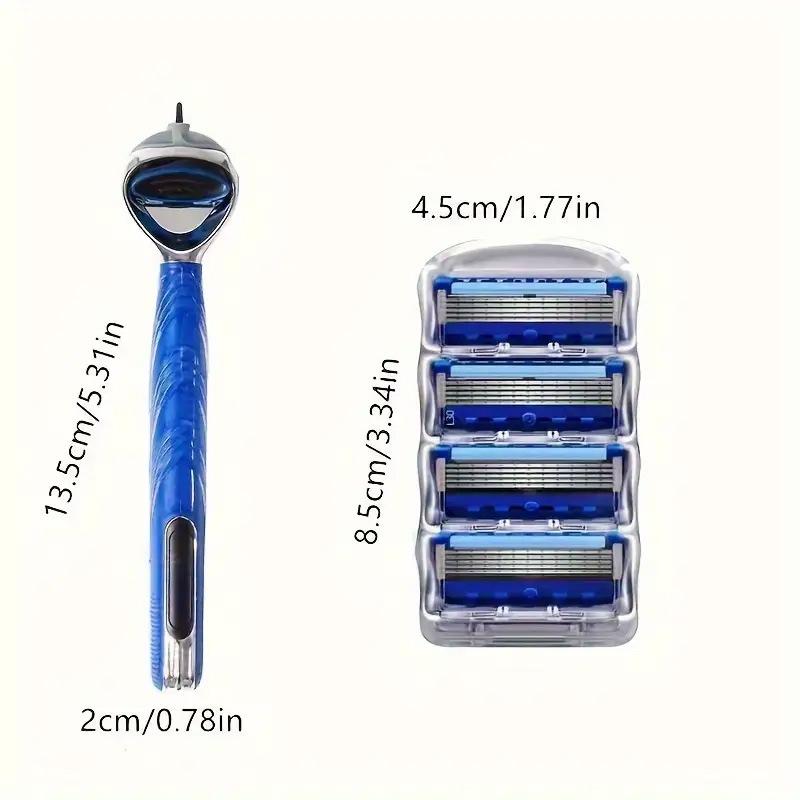 Universal Five-Layer Men's Razor: 5-Blade Manual Shaver Replacement