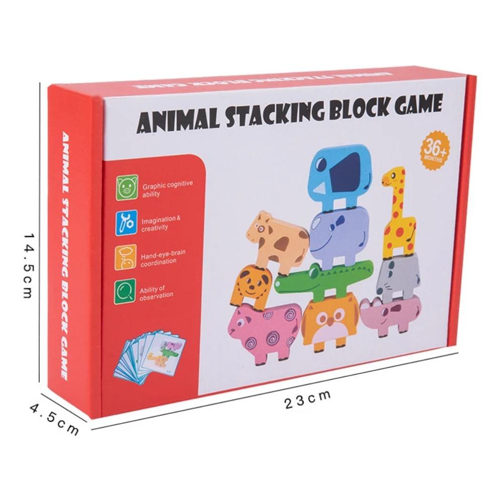 Animal Blocks Wooden Toys Matching Stacking Balance Thinking Sorting Board Game Montessori Sensory Educational Toys for Children