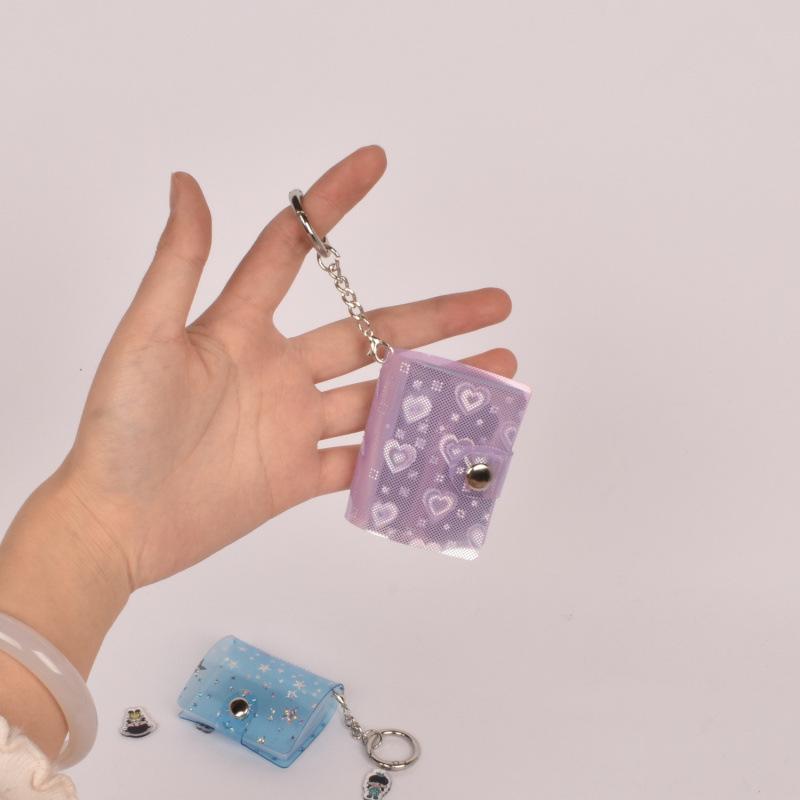 Korean Style Iridescent Laser Mini Card Holder & 1-2 Inch Keychain Photo Album