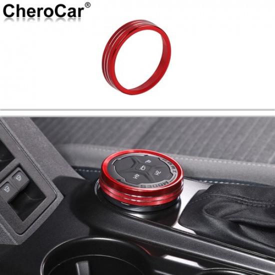 Red 4WD Four-wheel Drive Knob Ring Trim Cover for Ford Bronco  Aluminum Alloy