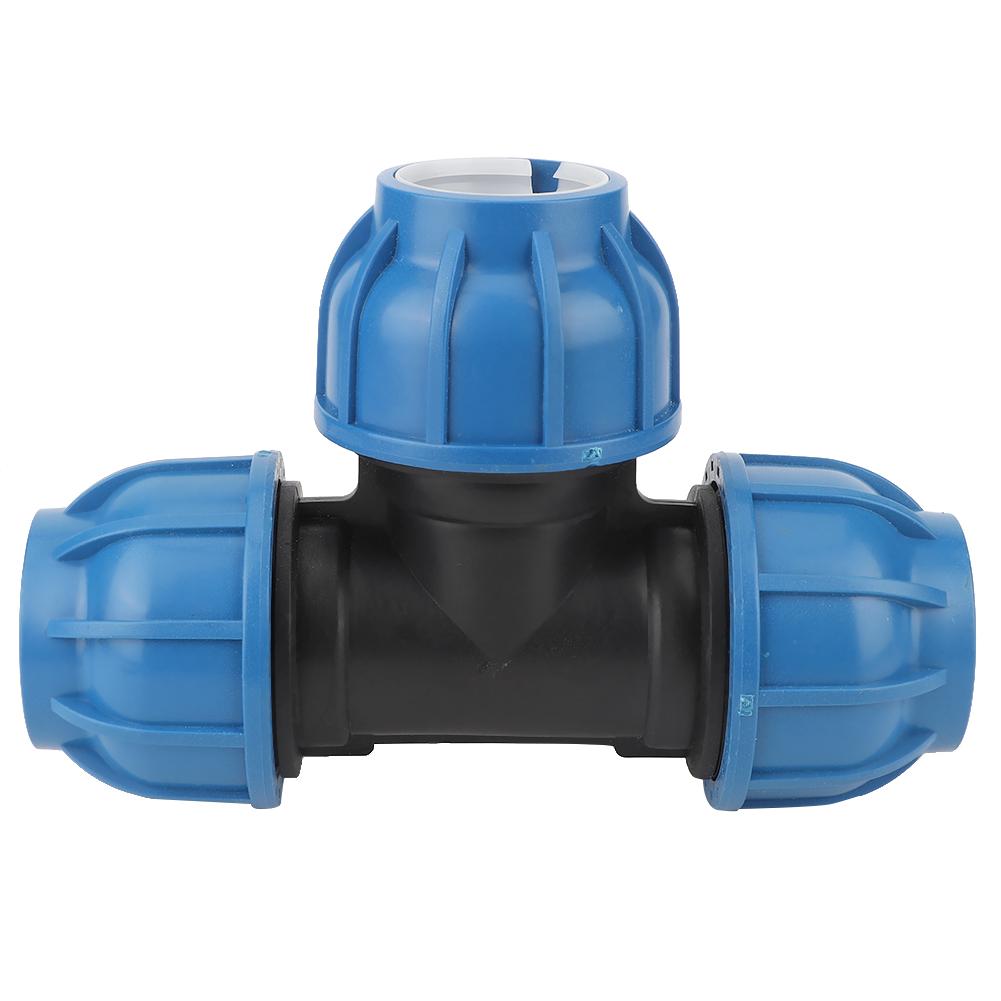 PE Plastic Water Pipe Fitting Accessories 50mm Tee Connector for Pipe Connection