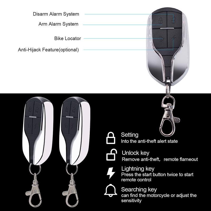 12V Anti-Theft Security Alarm System Remote Control Engine Start P15 For Motorcycle/Scooter/Autobike
